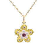 Pink Sapphire Yellow Gold Necklace